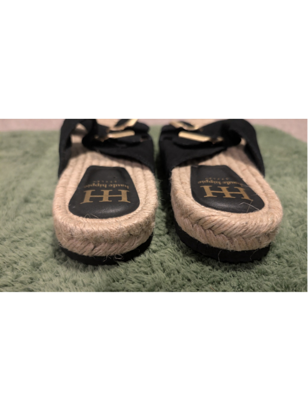Women's Haute Hippie Black and Beige Buckle Sandals - Picture 8 of 9